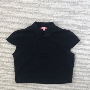 👉Verge girl black high neck top